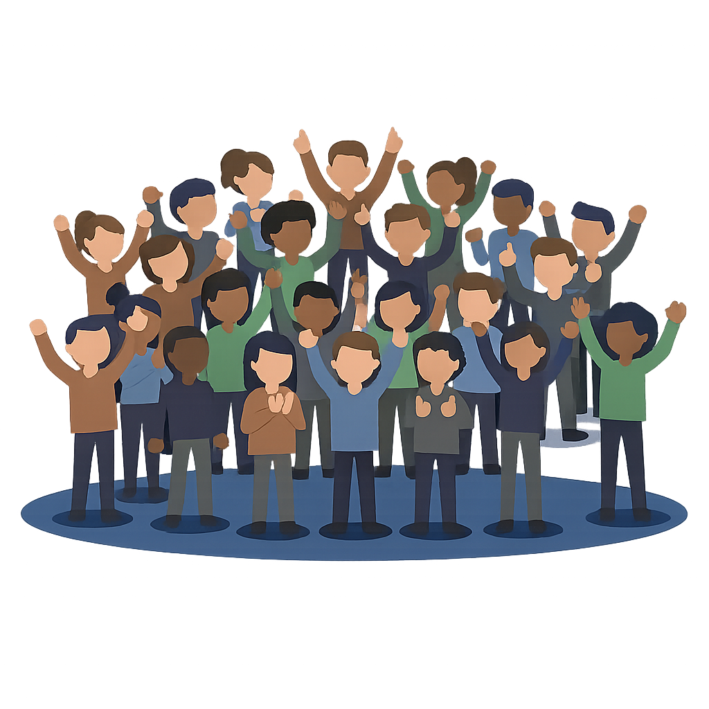 A diverse community of people